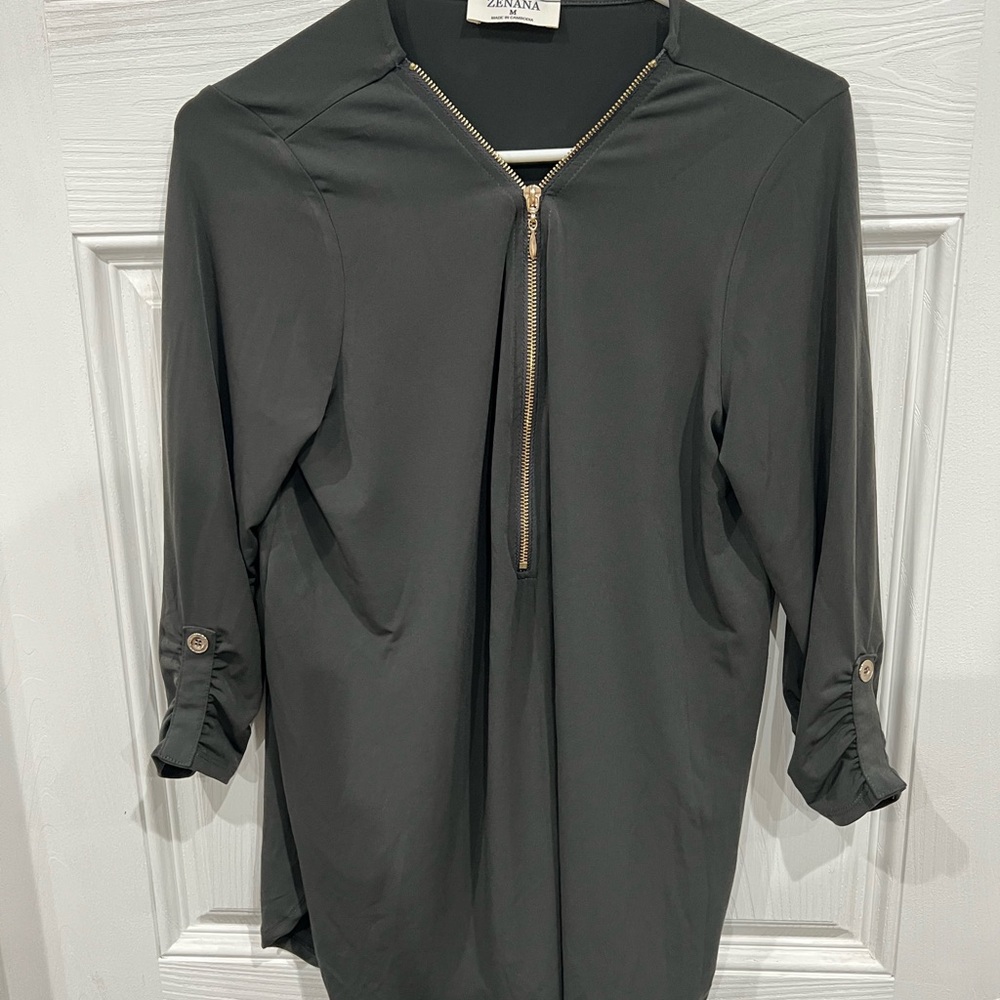 Zenana cute tunic with zipper! Very comfy! Working remote now so no need!